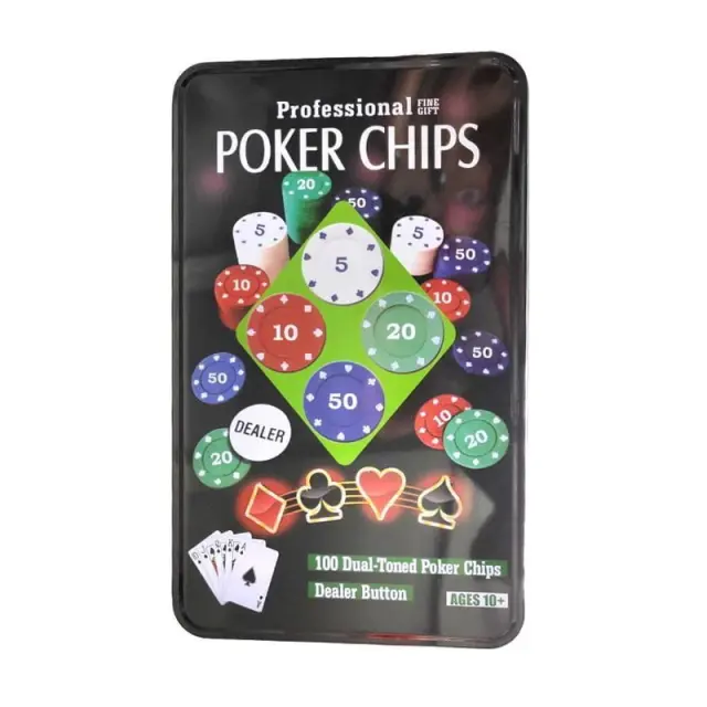 Σετ 100 Μάρκες Πόκερ Σε Μεταλλικό Κουτί - Professional poker chips 2691900 2