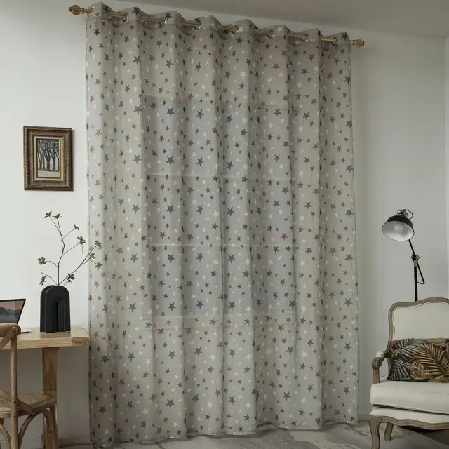 Κουρτίνα Με 16 Κρίκους 280x280 Γάζα Beauty Home 6120 Μπεζ 100% Πολυέστερ 2