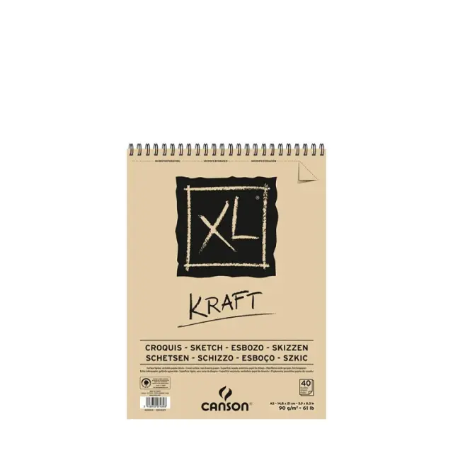Μπλοκ Canson XL Kraft (Χαρτί Κραφτ) 90g/m² - A5 14.8x21cm - 40 Φύλλα