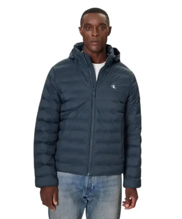 Calvin Klein - Ανδρικό Χειμωνιάτικο Μπουφάν Ls Nyln Md Wt Hdd F LV04RC511G-PPK Μπλε