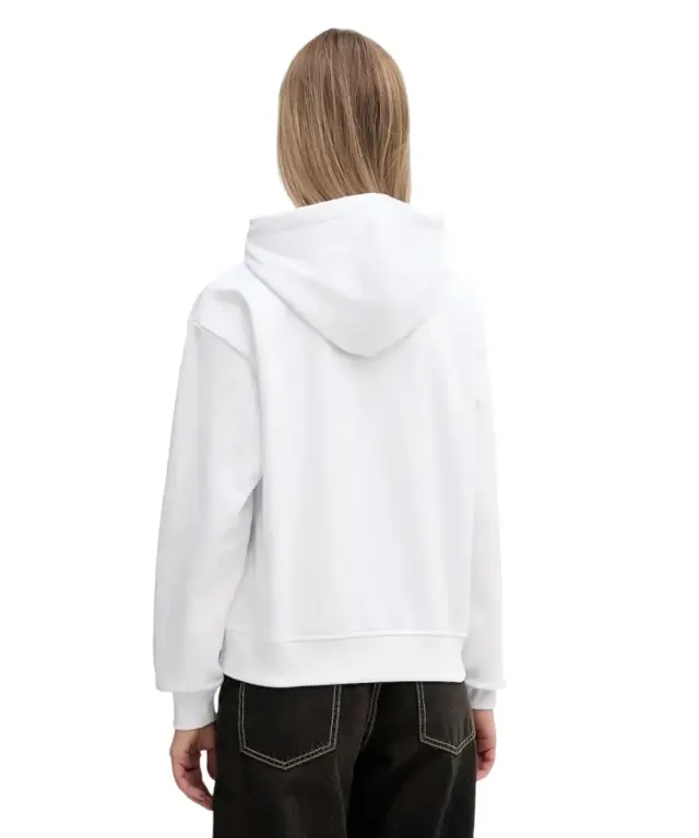 Calvin Klein - Γυναικείο Φούτερ Cotton Terry Logo Hoodie LV047E221G-YAA Λευκό - L 2