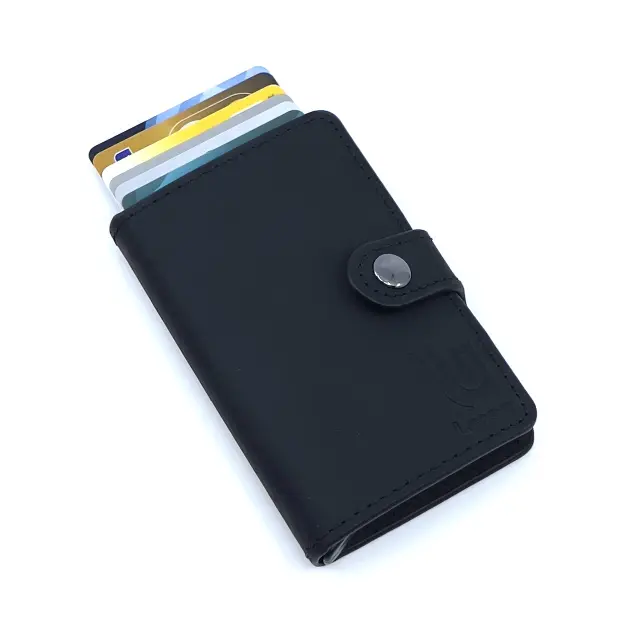 Δερμάτινο Πορτοφόλι Μαύρο με RFID 2