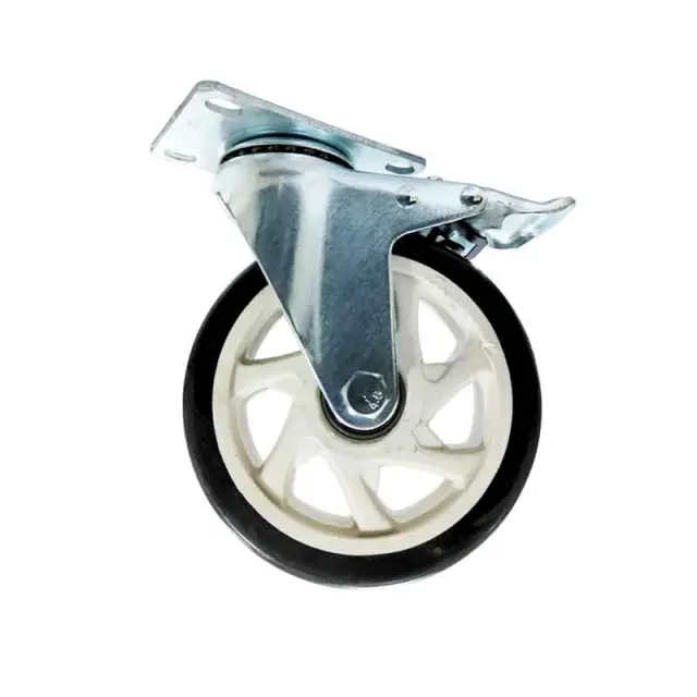 Ρόδα Επίπλου με Πέλμα και Φρένο 12.5cm - Furniture Caster Wheel with Plate and Brake 0309003