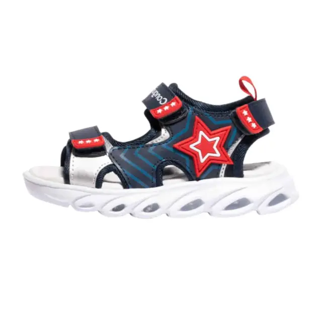 Conguitos Παιδικά Πέδιλα με Σκρατς και Φωτάκια Navy Star 2