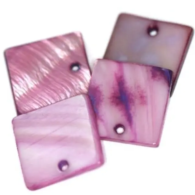 Mother of Pearl Τετράγωνο Amethyst 15x15mm - 10τεμ