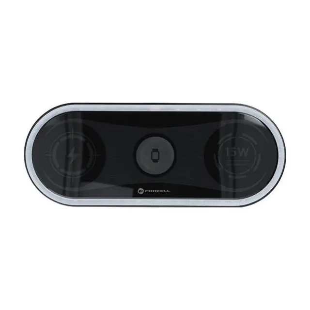 FORCELL Μαγνητική Βάση Φόρτισής F-ENERGY Ellipse 3in1 Apple Qi QC 15W Black (279976)