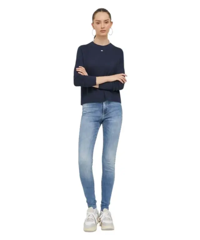 Tommy Hilfiger - Γυναικείο Jean Th Sylvia Ψηλόμεσο Skinny Fit DW0DW16691-1A5 Γαλάζιο 3