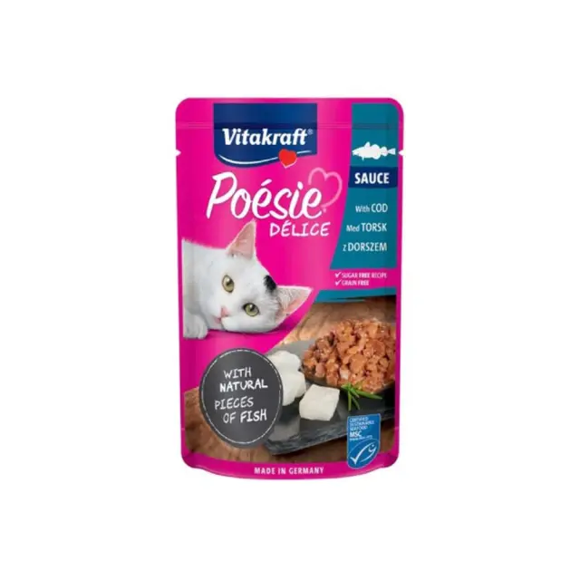 Vitakraft Φακελάκι Γάτας Poesie Delice Sauce Cod 85gr Μονόχρωμο