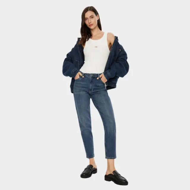 Calvin Klein - Γυναικείο Παντελόνι Jean Ck Mom Fit J20J224514-1BJ Μπλε Σκούρο - W27 L28 2