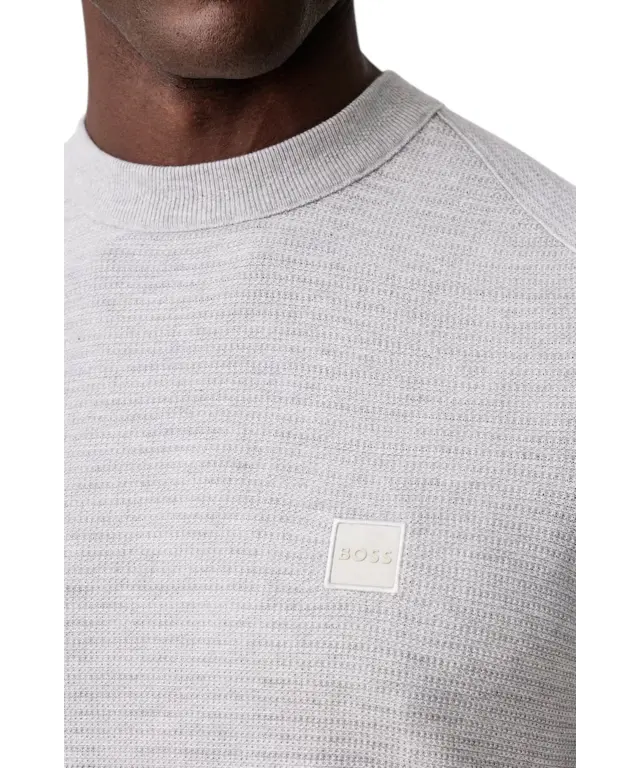 Hugo Boss - Ανδρικό Πλεκτό Πουλόβερ Regular Fit Anion S 50527584-086 Γκρι 3