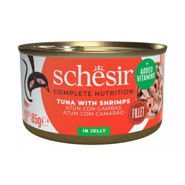 SCHESIR in jelly Tuna with shrimps - wet cat food - 85 g