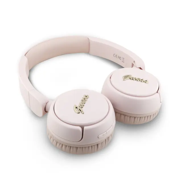 Guess Script Metal Logo Wireless Headphone Pink 2