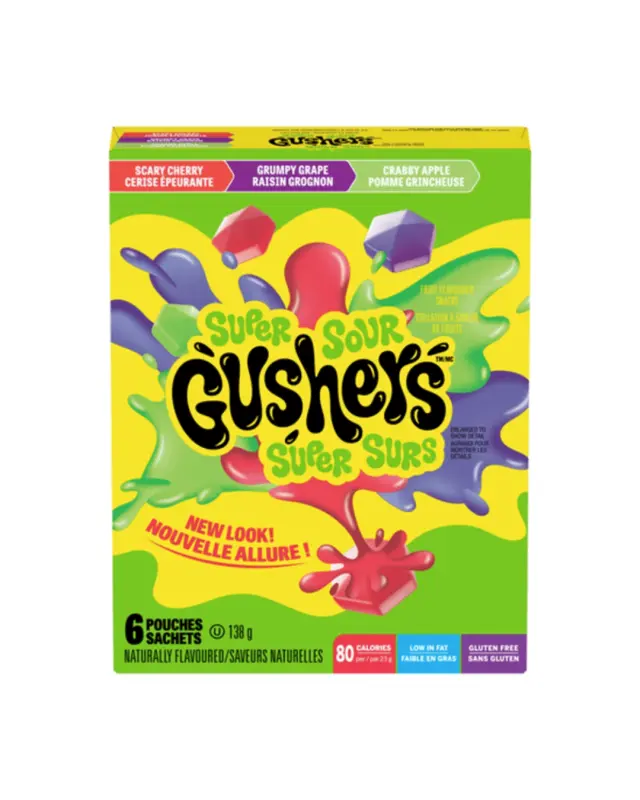 Betty Crocker Fruit Gushers Super Sour 6 Pack ΧΓ 138gr