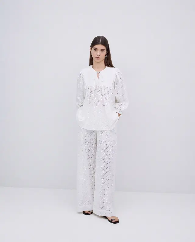 YERSE WIDE LEG TROUSERS (42897-WHITE) - M 2