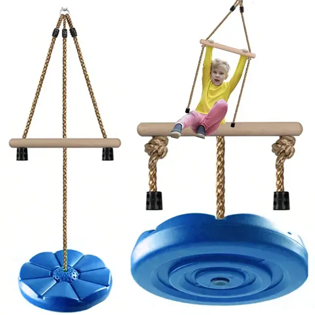 Παιδική Στρογγυλή Κούνια Κήπου Αντοχής 75kg σε Μπλε Χρώμα, 30x190 cm