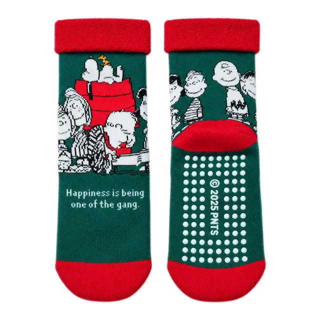 Admas Γυναικείες Κάλτσες Aντιολισθητικές Peanuts Snoopy, Χρώμα Πράσινο - ONESIZE 2