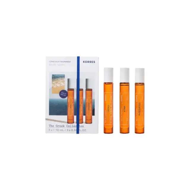 Korres The Greek Collection Promo Pack Σετ Αρωμάτων με Lefko Eau de Toilette Άρωμα, 10ml, Kyma Eau de Toilette Άρωμα, 10ml & Avgoustos Eau de Toilette Άρωμα, 10ml, 1σετ