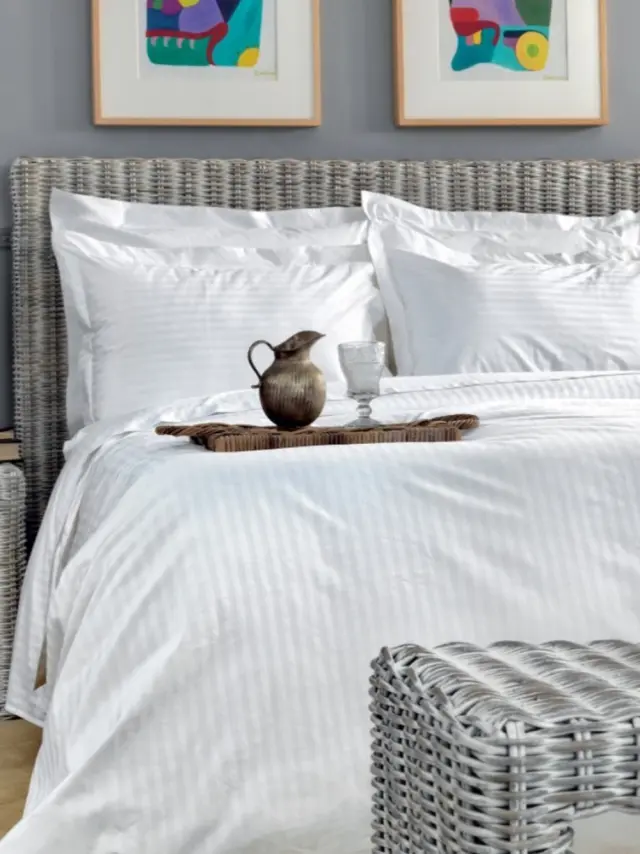 Σεντόνι Ημίδιπλο White Comfort 170X270 White Stripes Palamaiki