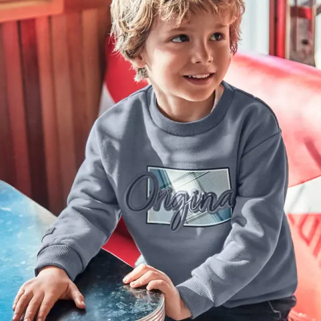 Mini 2 έως 10 ετών Φούτερ χαλαροί ώμοι γκρι
