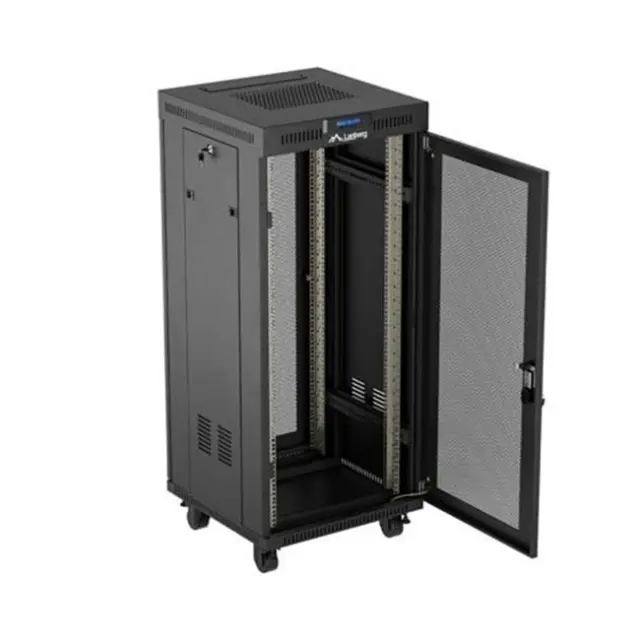Lanberg Καμπίνα Rack 19" 27U 600X600 Black LCD V2 (FF01-6627-23BL)