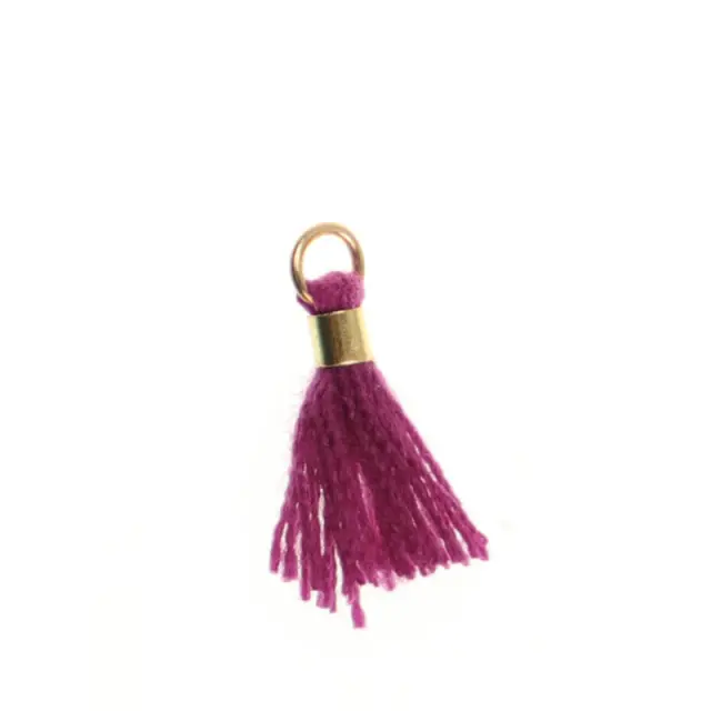 Φούντα με Κρικάκι Gold 12mm - Fucshia - 4τεμ