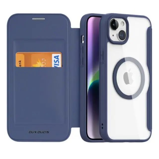 Θήκη Flip Dux Ducis Apple iPhone 15 Plus Wallet Skin X Pro Μπλε N63045