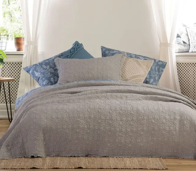 ΚΟΥΒΕΡΛΙ ΥΠΕΡΔΙΠΛΟ LAREN BLUE 230X240 BEIGE NEF NEF