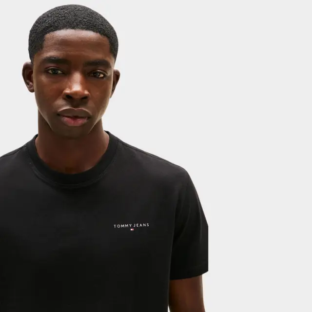 Tommy Hilfiger - Ανδρικό T-shirt Linear Chest Slim Fit DM0DM21780-BDS Μαύρο - XL 3