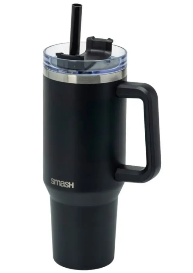 Smash Κούπα Θερμ/κη με Λαβή 1,2L Μαύρη Mega Tumbler Ανοξείδωτη