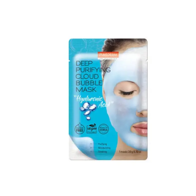 Purederm Deep Purifying Cloud Bubble Mask Hyaluronic Acid Μάσκα Καθαρισμού Με Υαλουρονικό Οξύ 20g