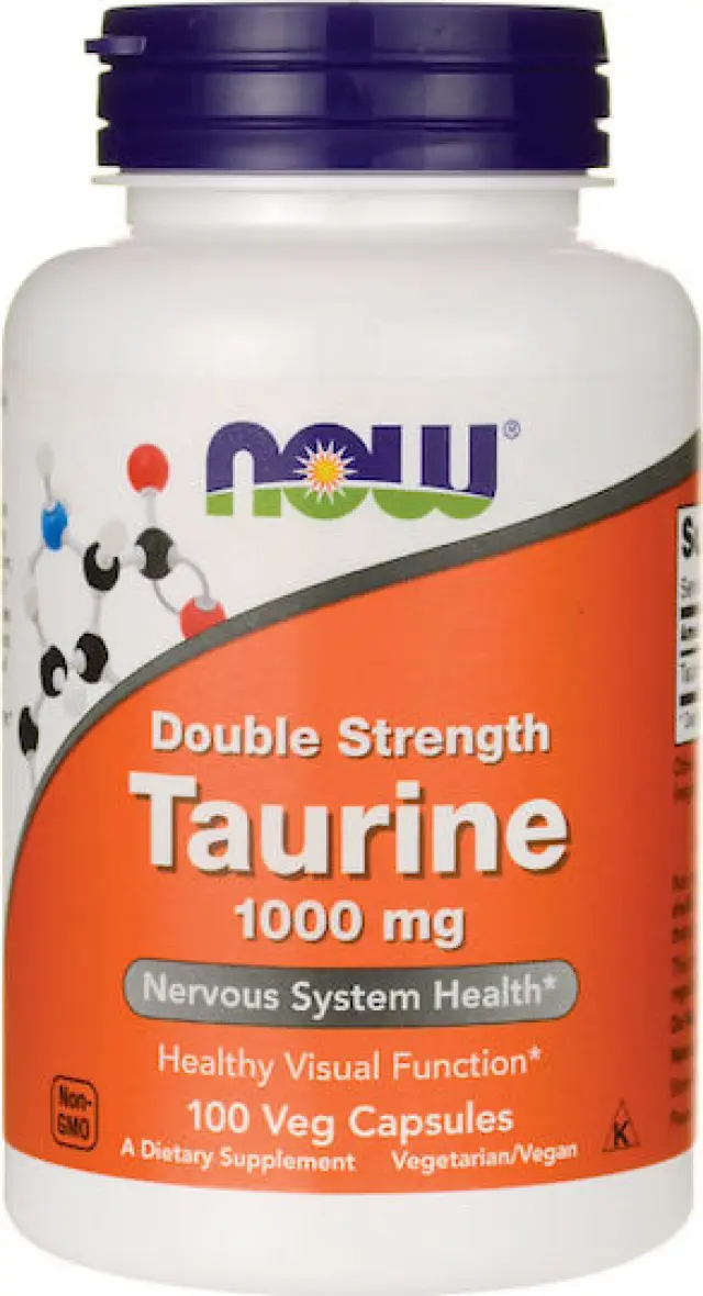 Now Foods Taurine, Double Strength 1000 mg 100 Veg Capsules