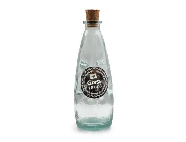 Μπουκάλι με πώμα φελλού Glass Drops Sac (5992) Aπό 100% ανακυκλωμένο γυαλί, Xωρητικότητας 300ml, Διαστάσεων Ø 6.5 x Υ 18 cm 5992 3