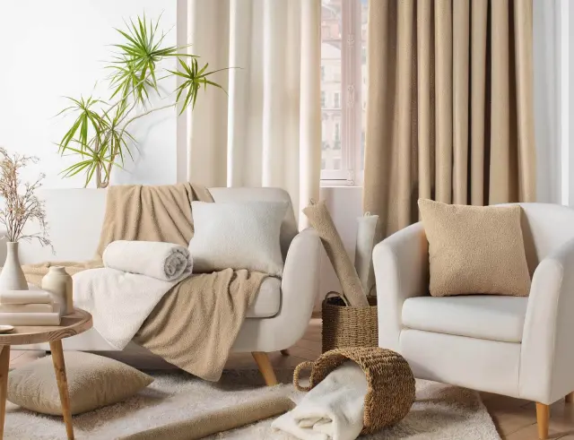 Διακοσμητικό Μαξιλάρι Wooly Douceur d'intérieur με διαστάσεις 45x45cm - Natural 1612087
