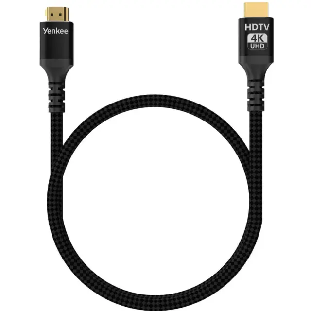 Καλώδιο HDMI Yenkee YCH 115 2.0 4K/60Hz Gold Plated Braided Μαύρο 1.5m 2