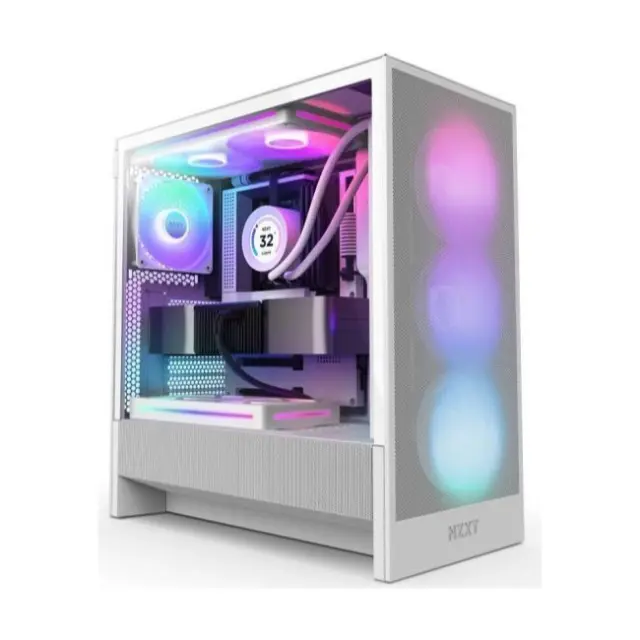 NZXT PC Case H5 Flow RGB (2024) ATX Midi Tower White (CC-H52FW-R1)