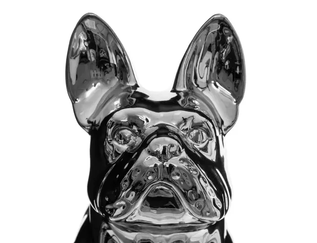 Διακοσμητική Φιγούρα Σκυλάκι Bulldog Αtmosphera με διαστάσεις 22.5x18x12cm - Silver 168329B 2