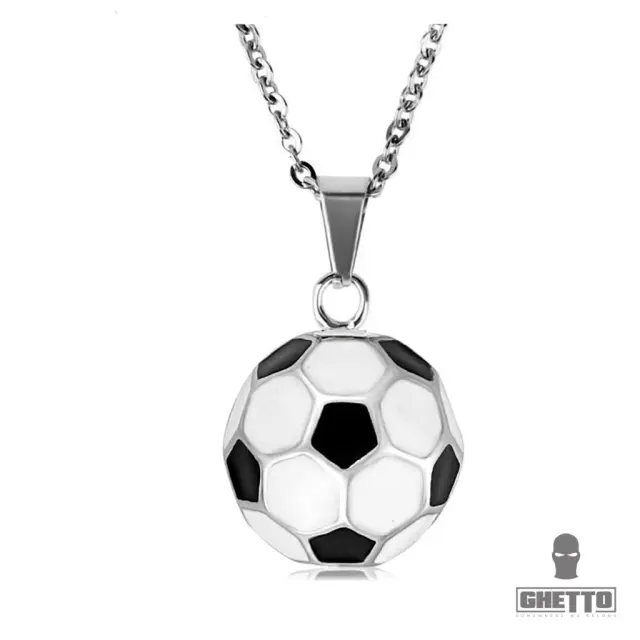 Ghetto Sport Necklace Football Pendant Silver