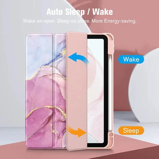 Flip Cover Θήκη για Galaxy Tab A9 Plus/A11 Plus-Pink Marble OEM 2