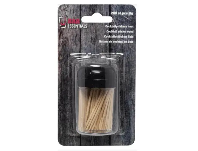 200 Οδοντογλυφίδες σε πλαστικό κουτάκι Bar Essentials 22271270 Ξύλινες 22271270