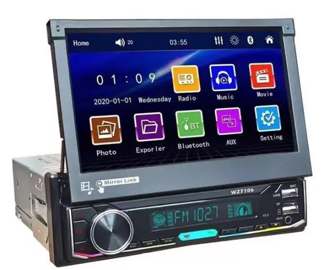 MP5 player αυτοκινήτου in-dash με οθόνη touch αναδιπλούμενη 4x60W Bluetooth-usb-Radio και τηλεχειριστήριο XM-108