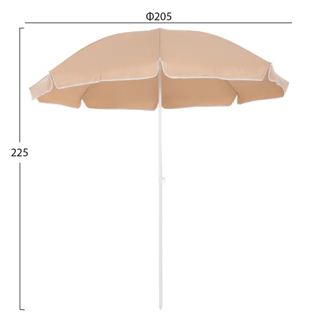ΟΜΠΡΕΛΑ ΘΑΛΑΣΣΗΣ ME 8 FIBERGLASS ΑΚΤΙΝΕΣ 2.20μ FB96015.04 MOKA 2