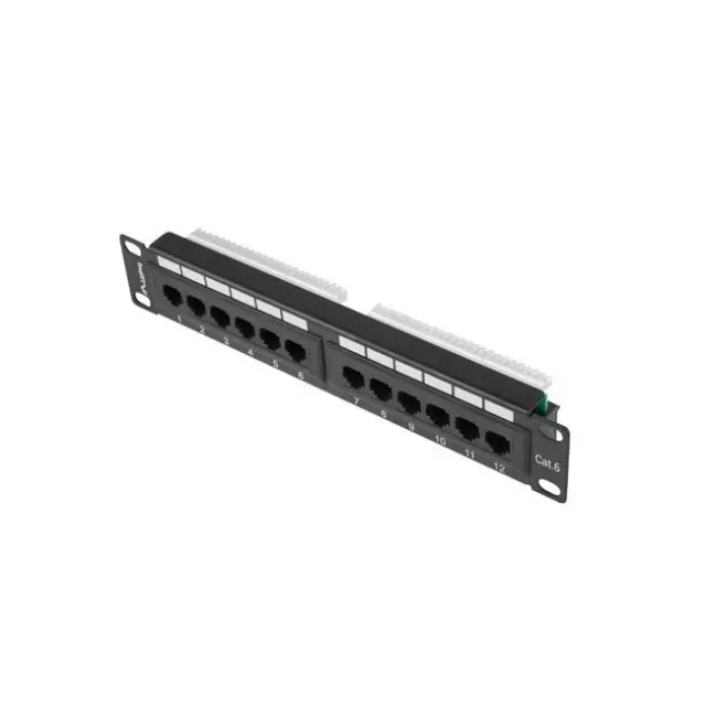 Lanberg Patch Panel 12-Port Cat 6 Black (PPU6-9012-B)