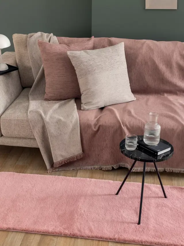 Χαλί αντιολισθητικό 120x180 Lagos Pink Γούνινο Palamaiki