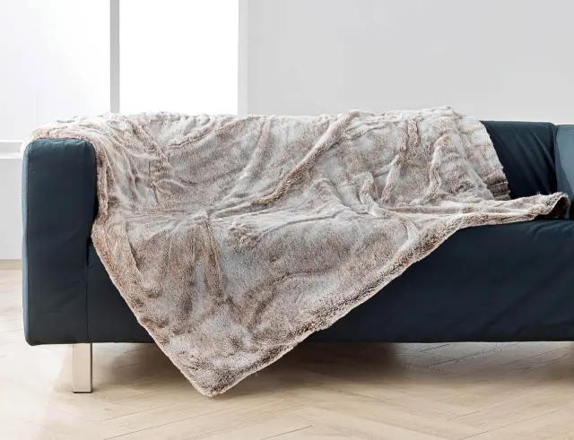 Κουβέρτα Antartic Douceur d'intérieur με εσωτερική επένδυση fleece και διαστάσεις 125x150cm - Choco 1605601 2