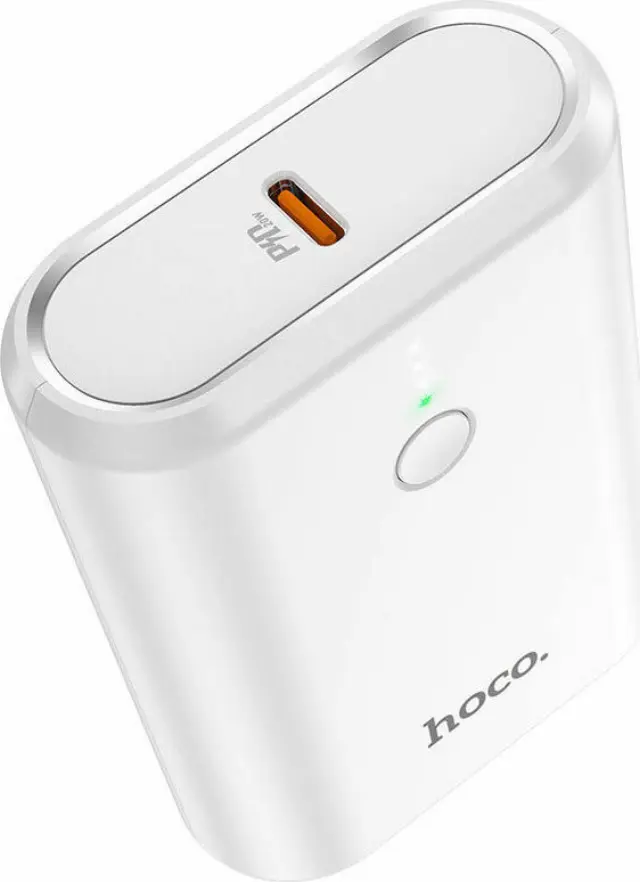 Hoco Power Bank 10000mAh 18W με Θύρα USB-A και Θύρα USB-C Quick Charge Άσπρο Q3 2