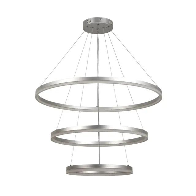 Inlight Κρεμαστό φωτιστικό LED 100W 3CCT (by switch on base) D:60cm (6095-A-Silver) 3