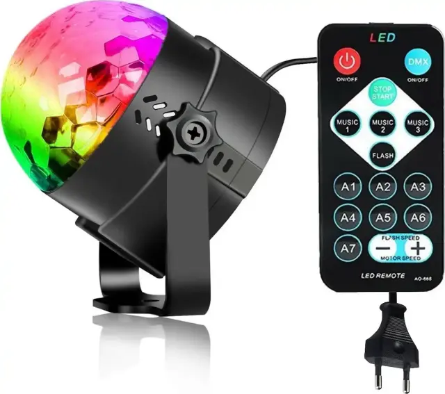 YB-689 Διακοσμητικό Φωτιστικό με Φωτισμό RGB Party Light LED σε Μαύρο Χρώμα