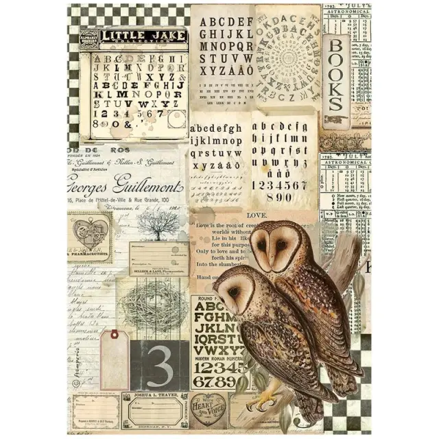 Ριζόχαρτο Stamperia 21x29cm, Alchemy, Owls