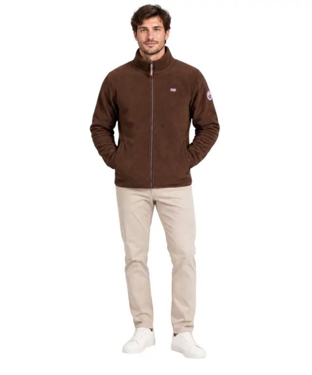 Norway Nautical School - Ανδρική Ζακέτα Φούτερ Fleece 869520-MORO Καφέ 2
