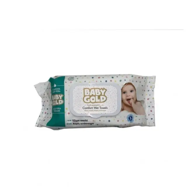 Baby Gold Comfort Wet Towels 72 Φύλλα Αλόε Βέρα